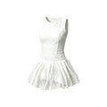 Grace Lace Tennis Dress front view in white