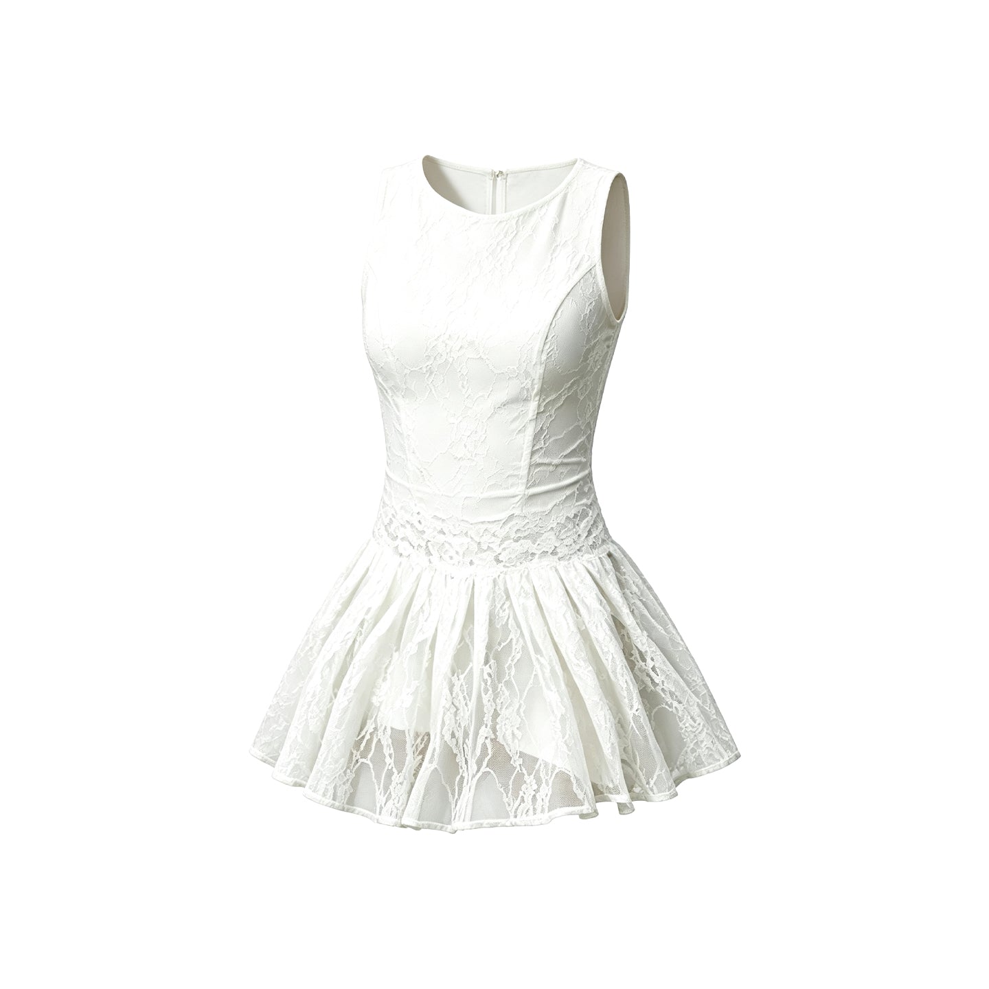 Grace Lace Tennis Dress front view in white