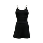 Women's U-Back Tennis Dress with Built-In Shorts black