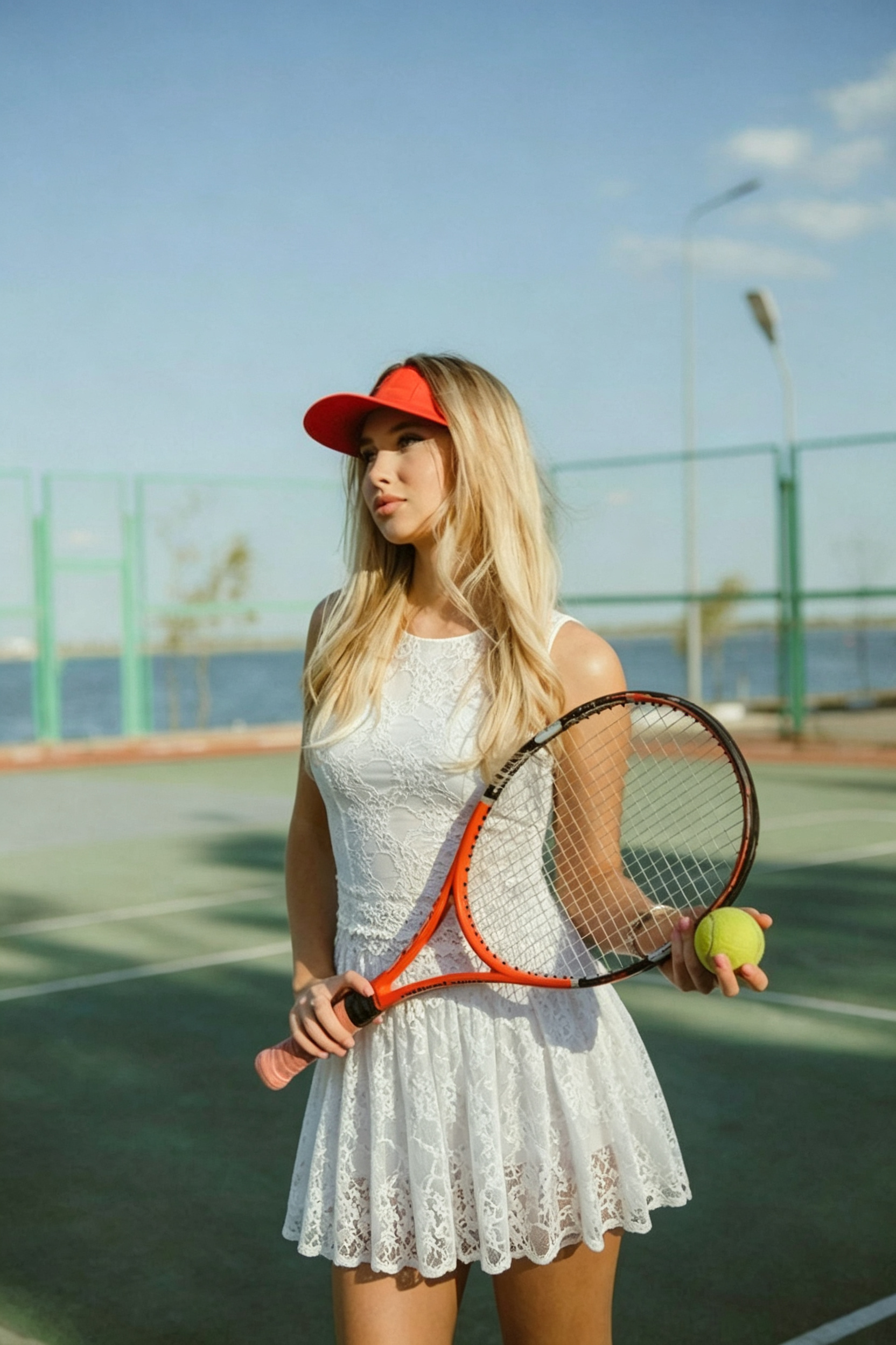 Feminine tennis dress with flared skirt movement