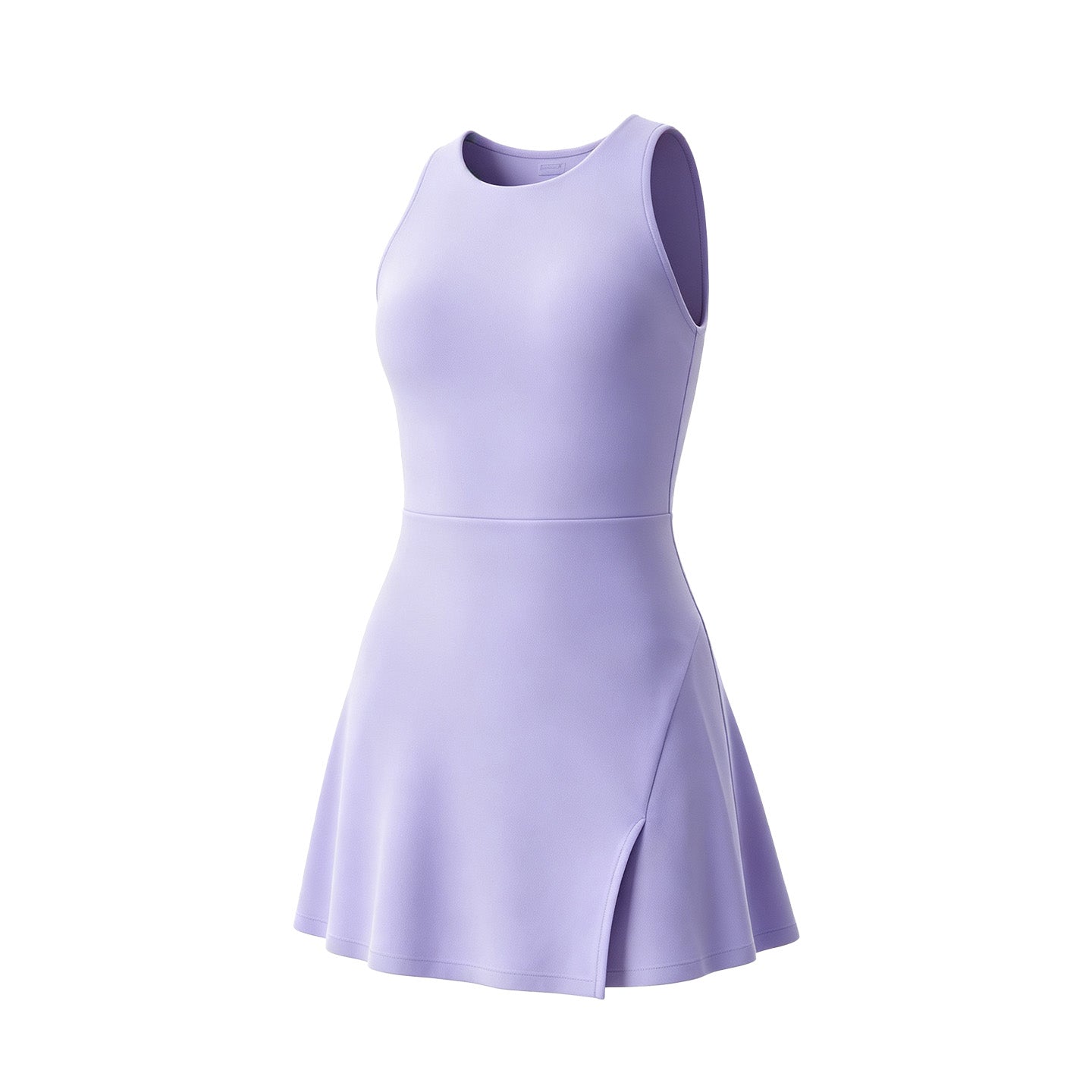 Women's performance tennis dress in black and glacier blue