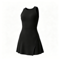 Women's Sculpt Tennis Dress in Black – detail view