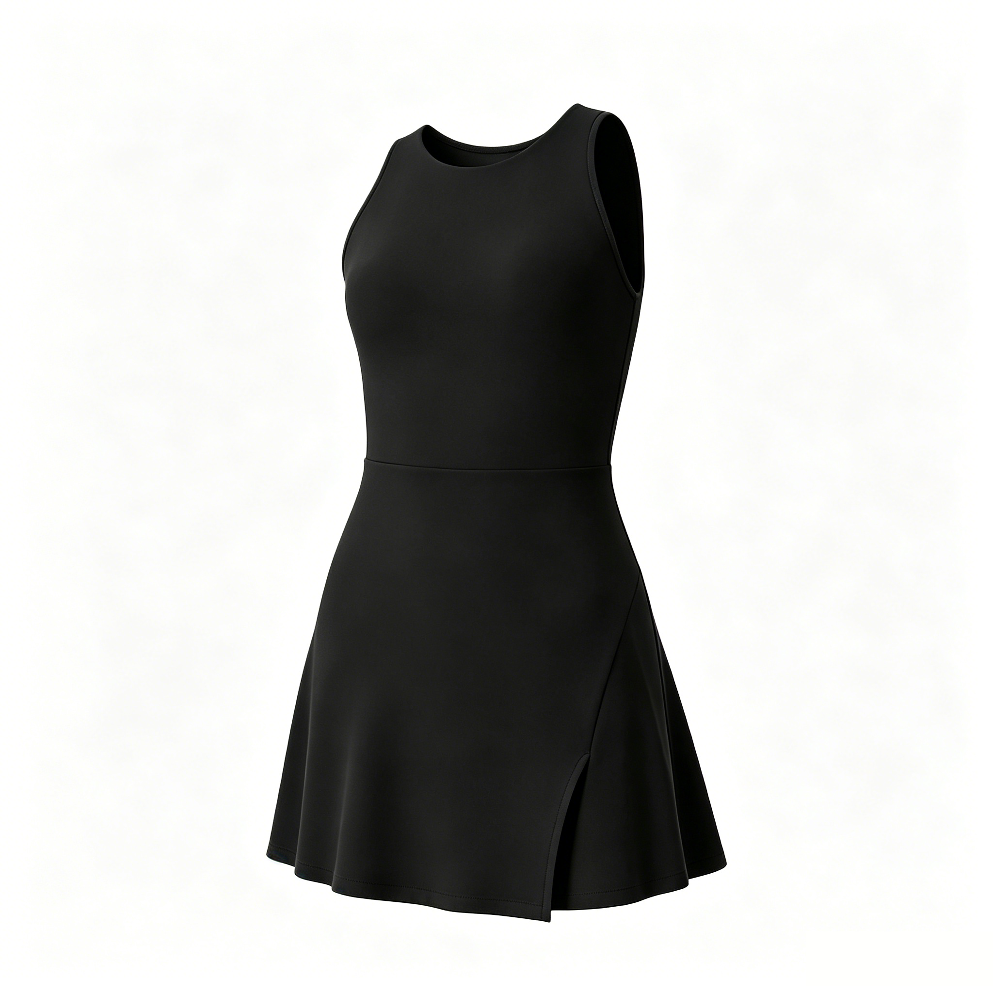 Women's Sculpt Tennis Dress in Black – detail view
